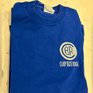 CBR-Camp Blue Ridge- Blue Hanes BEEFY T shirts Size Youth Large 14-16